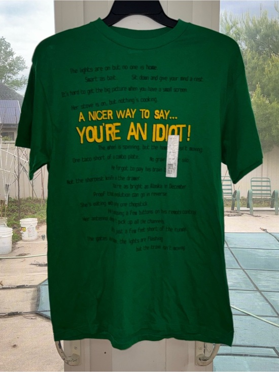 Delta Pro Weight Other - Delta Pro Weight You’re an Idiot Funny Graphic T-Shirt Men’s L Green Novelty New